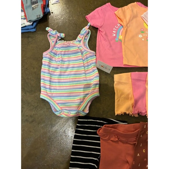 NWT Baby Girls Summer Capsule Wardrobe Outfit Sets- Garanimals - 0-3M - Picture 3 of 4